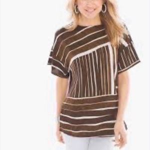 Chico’s Zanzibar Zebra Striped Short Sleeve Top